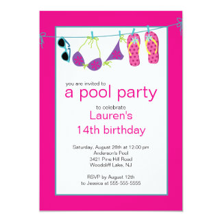 teen pool party invitations & announcements zazzle teen_pool_party_invitation_flip_flops_clothesline rfd7b2158b56c446b9f6f5ae8765a96e0_zk9c4_324?rlvnet=1 teen pool party invitations & announcements zazzle,Girl Pool Party Invitations